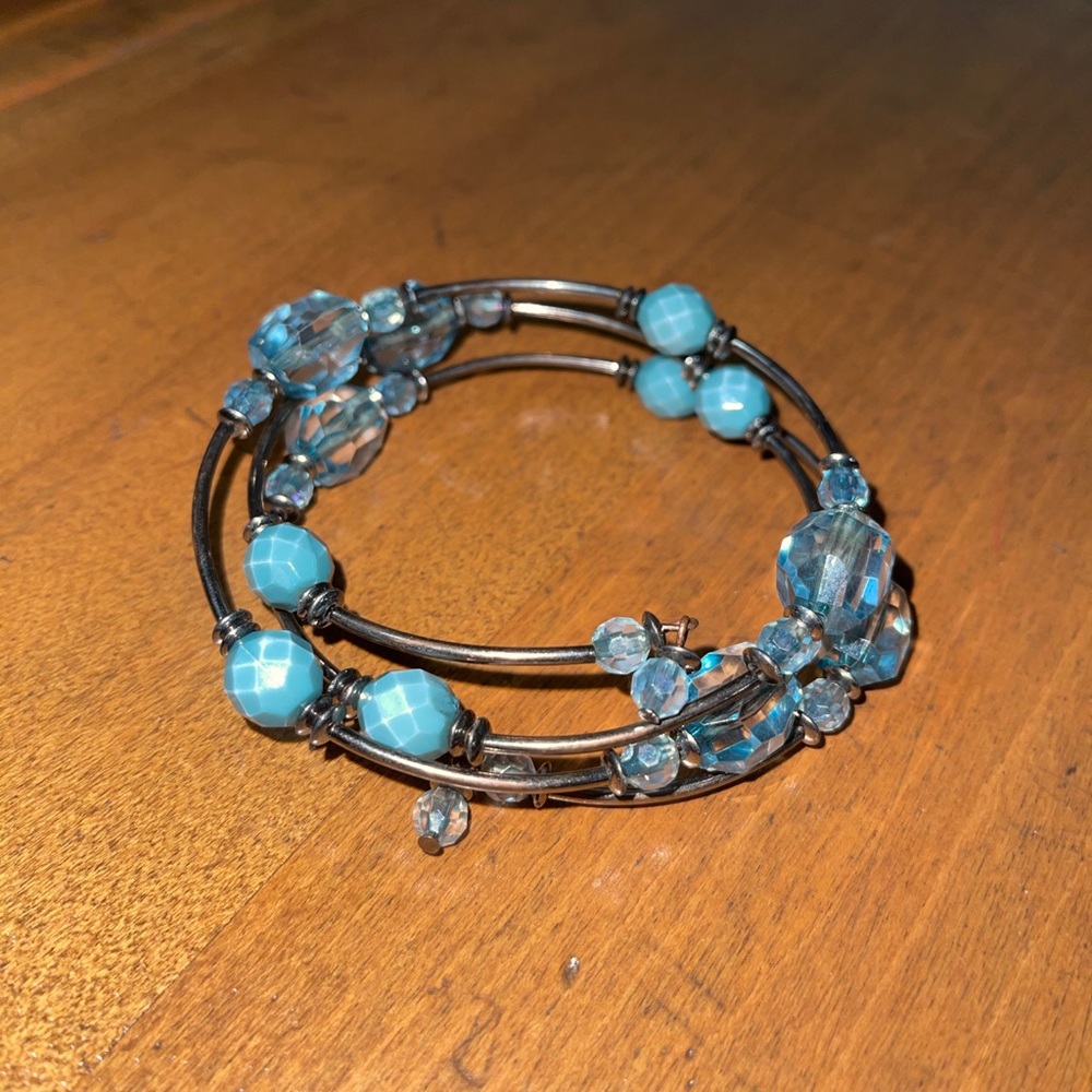 Turquoise/teal bangle bracelet boho hippie